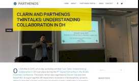 
							         CLARIN and PARTHENOS TwinTalks: Understanding Collaboration in ...								  
							    