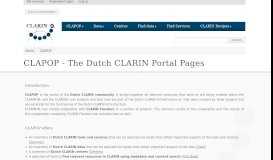 
							         CLARIN-NL: CLAPOP - The Dutch CLARIN Portal Pages								  
							    