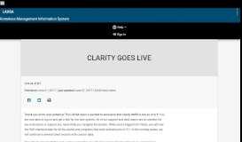 
							         Clarity Goes Live - Los Angeles Homeless Services Authority								  
							    