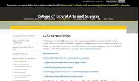 
							         CLAS Scholarships | College of Liberal Arts and Sciences								  
							    