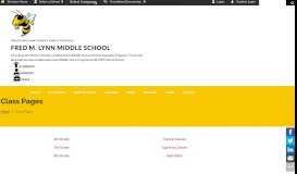 
							         Class Pages - Fred M. Lynn Middle School								  
							    