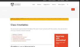 
							         Class timetables - The University of Sydney								  
							    