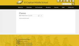 
							         Classes - El Capitan Middle School								  
							    