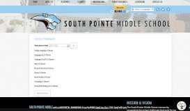 
							         Classes / Homework - South Pointe Middle School								  
							    