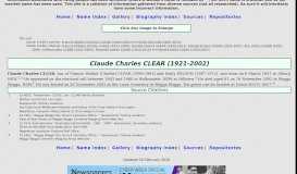 
							         Claude Charles CLEAR - RootsWeb								  
							    