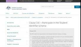 
							         Clause 3.6—Participate in the Student Identifier scheme | Australian ...								  
							    