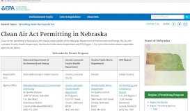 
							         Clean Air Act Permitting in Nebraska | Permitting Under the Clean Air ...								  
							    