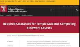 
							         Clearances - Temple University College of Education								  
							    