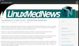 
							         ClearHealth Case Study: Operation Samahan | Linux Medical News								  
							    