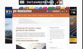 
							         ClearVue PV trials a solar portal to the future – pv magazine Australia								  
							    
