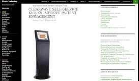 
							         Clearwave Self-Service Kiosks Improve Patient Engagement								  
							    