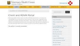 
							         Client and RDVM Portal - MU Veterinary Health Center - University of ...								  
							    