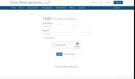 
							         Client Area - Core Web Services, LLC								  
							    