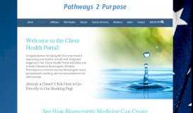 
							         Client Health Portal - Pathways 2 Purpose								  
							    