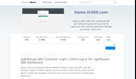 
							         Client Log In for Lighthouse 360 Dashboard.: Home.lh360 ...								  
							    