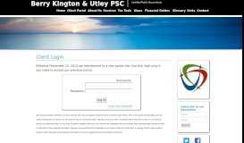 
							         Client Login - Berry Kington & Utley PSC								  
							    