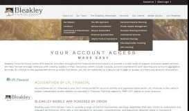 
							         Client Login - Bleakley Financial Group								  
							    
