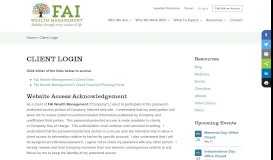 
							         Client Login for FAI Wealth Management								  
							    
