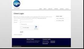 
							         Client Login - Login | CGM, LLC								  
							    