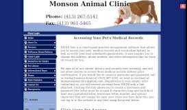 
							         Client Login - Monson Small Animal Clinic - Monson, MA								  
							    