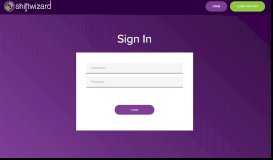My Shift Wizard Login Page