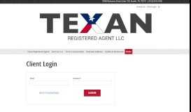 
							         Client Login - Texas Registered Agent								  
							    