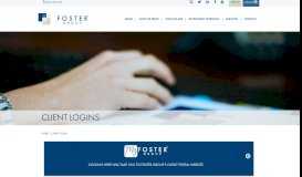 
							         Client Logins | Foster Group								  
							    