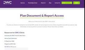 
							         Client Plan Sponsor Link Login | DWC - The 401(k) Experts								  
							    