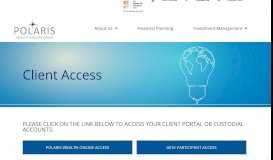 
							         Client Portal Access to Your Custodial Accounts. - Polaris Greystone								  
							    
