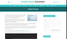 
							         Client Portal - Donald B. Schwarz and Associates								  
							    