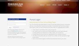 
							         Client Portal - Hawkins Ash CPAs								  
							    