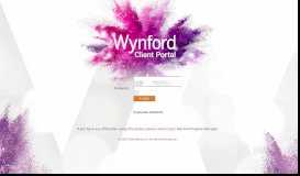 
							         Client Portal Login - Wynford								  
							    
