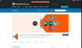 
							         Client Portal – Private user pages and login – WordPress-Plugin ...								  
							    