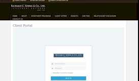 
							         Client Portal - Richard C. Young & Co., Ltd.								  
							    