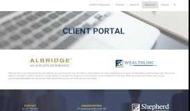 
							         Client Portal - Shepherd Financial								  
							    