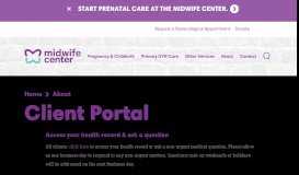 
							         Client Portal | The Midwife Center for Birth & Women's Health								  
							    