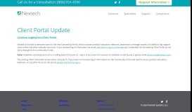 
							         Client Portal Update - Nextech								  
							    