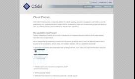 
							         Client Portals | CSSI								  
							    