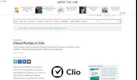 
							         Client Portals In Clio | Above the Law								  
							    