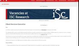 
							         Client Services Executive - ISC Research								  
							    