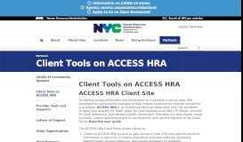 
							         Client Tools - HRA - NYC.gov								  
							    