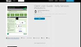 
							         Client User Guide - Kelly Services eSolutions - Yumpu								  
							    