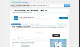 
							         clientportal.esuperfund.com.au at WI. Client Portal Login ...								  
							    