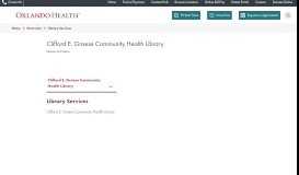 
							         Clifford E. Graese Community Health Library - Orlando Health								  
							    