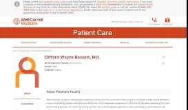 
							         Clifford Wayne Bassett, M.D. | Weill Cornell Medicine								  
							    