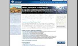
							         Climate information for solar energy, Bureau of Meteorology - BoM								  
							    