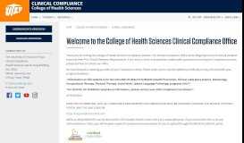 
							         Clinical Compliance - The University of Texas at El Paso								  
							    