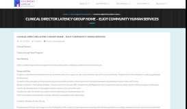
							         Clinical Director Latency Group Home - Eliot Community ...								  
							    