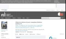 
							         Clinical evolution of post-transplant diabetes mellitus | Nephrology ...								  
							    