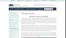 
							         Clinical Examination - Australian Medical Council								  
							    